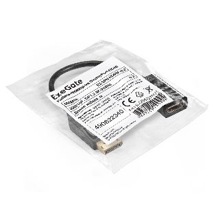 Кабель-переходник DisplayPort-HDMI ExeGate EX-DPM-HDMIF-0.2 (20M/19F, DP1.2 4K@60Hz, 0,2м)