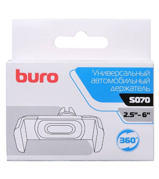 Держатель Buro 2.5'- 6' черный для для смартфонов 2.5'-6'