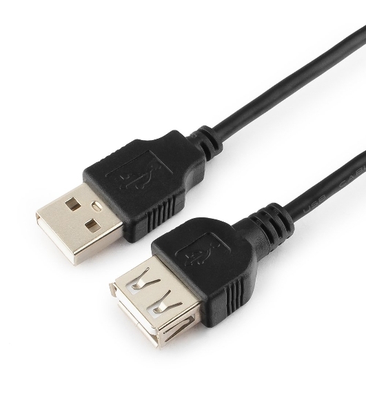 Кабель-удлинитель USB2.0 Cablexpert CC-USB2-AMAF-6B-N, AM/AF, медь, серия Pro, 1.8м, черный, пакет