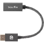 Кабель-переходник DP --> HDMI-F 0.2m, серый металлик, оплетка, 4K@60Hz, Telecom (TA560), фото21