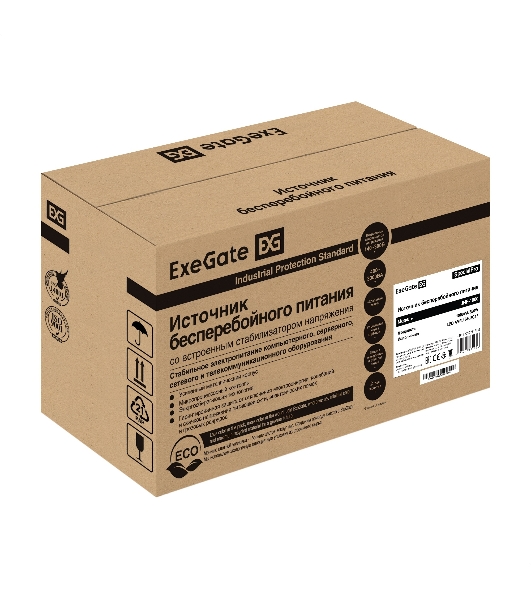 Источник бесперебойного питания ExeGate SpecialPro UNB-1000.LED.AVR.1SH.2C13 1000VA/550W, LED, AVR,1*Schuko+2*C13, металлический корпус, черный