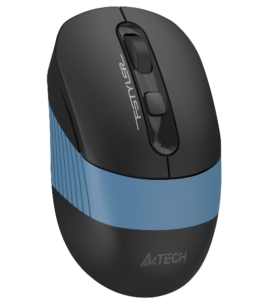 Мышь беспроводная A4Tech Fstyler FB10C черный/синий, 2000 dpi, радиоканал, Bluetooth, USB, кнопки - 4