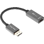 Кабель-переходник DP --> HDMI-F 0.2m, серый металлик, оплетка, 4K@60Hz, Telecom (TA560), фото20