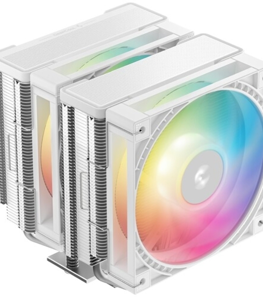 Кулер для процессора DEEPCOOL AG620 G2 WH LGA1954/1851/1700/AM5/AM4 (9шт/кор, TDP 270W, PWM, DUAL Black Fan 120mm, 6 тепл. трубок, белый) RET