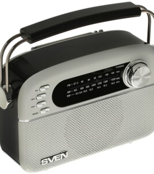 Радиоприемник белый SVEN SRP-505 (4 Вт, FM/AM/SW, USB, SD/microSD, Bluetooth, 1200 мАч)