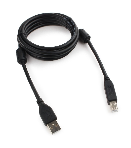 Кабель USB2.0 Pro Cablexpert CCF2-USB2-AMBM-6, AM/BM, 1.8м, экран, 2феррит.кольца, черный, пакет