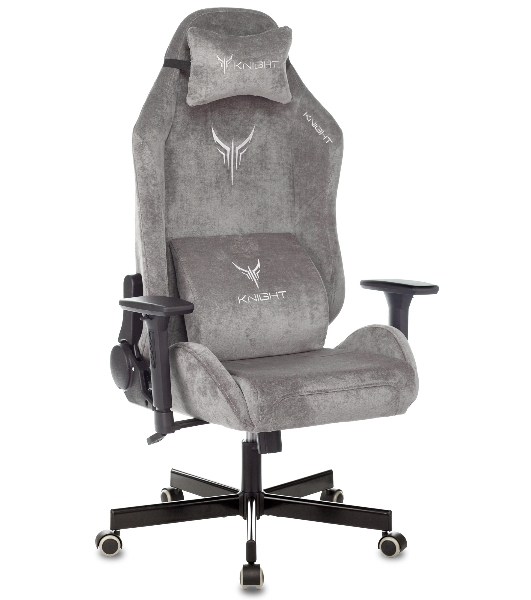 Кресло Бюрократ Knight N1 Fabric серый, ткань, 120 кг, механизм качания