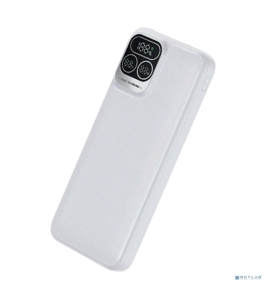 Портативный аккумулятор Perfeo Powerbank Atomic Age 10000 mAh/LED дисплей/PD + QC 3.0/Type-C/2 USB/Выход: 5A, max 22.5W белый