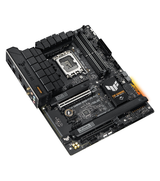 Материнская плата ASUS TUF GAMING B760-PLUS WIFI, LGA 1700, Intel B760, 4xDDR5, 4xSATA, 3xM.2, 1xPCI-E 5.0 x16, 1xPCI-E 3.0 x4, 1xUSB-A 3.2 Gen 2, 3xUSB-A 3.2 Gen 1, 1xUSB-C 3.2 Gen 2x2, 1x2.5Gb LAN, 5x3.5 мм, 7.1, Wi-Fi 6, Bluetooth 5.2, Standard-ATX