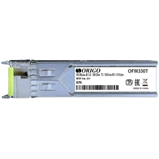 Трансивер ORIGO OFM330T/10KM WDM SFP Transceiver, 1000Base-BX-D, Simplex LC, TX: 1550nm, RX: 1310nm, Single-mode, 10KM