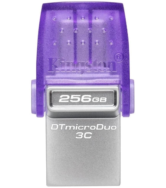 Флешка USB Kingston DataTraveler microDuo 3C (DTDUO3CG3/256GB), 256Gb, USB 3.2 Gen 1/Type-C, R/W 200/15, фиолетовый