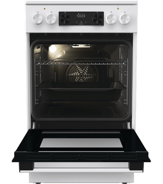 Плита электрическая Gorenje GEC5C61WG белый, конфорок 4 электрических, духовка 70 л, 50 см x 85 см x 59.4 см (без крышки)