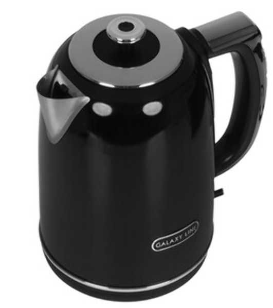 Чайник электрический Galaxy Line GL 0360 1.7 л, 2200 Вт, черный корпус: нерж.сталь/пластик