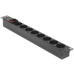 Блок розеток горизонтальный ExeGate ServerPro PDU-19H801 Al-8S-C14-SW, 19', 1U, Алюминий, 8 Schuko, С14, выкл. с подсветкой, черный, фото8