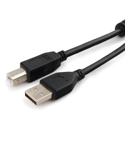 Кабель USB2.0 Pro Cablexpert CCF2-USB2-AMBM-6, AM/BM, 1.8м, экран, 2феррит.кольца, черный, пакет