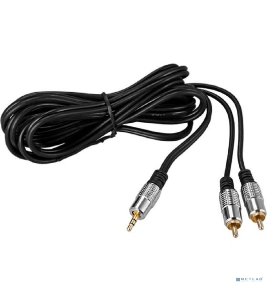 Шнур Rexant Стерео 3,5 мм - 2 RCA 3 м (GOLD-металл)