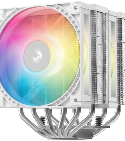 Кулер для процессора DEEPCOOL AG620 G2 WH LGA1954/1851/1700/AM5/AM4 (9шт/кор, TDP 270W, PWM, DUAL Black Fan 120mm, 6 тепл. трубок, белый) RET