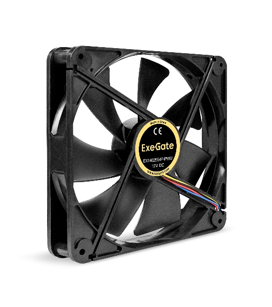 Вентилятор для корпуса ExeGate EX14025S4P-PWM черный, 140 мм, 1200 об/мин, 24 дБ, 4 pin