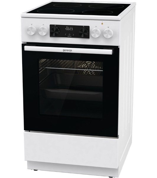 Плита электрическая Gorenje GEC5C61WG белый, конфорок 4 электрических, духовка 70 л, 50 см x 85 см x 59.4 см (без крышки)