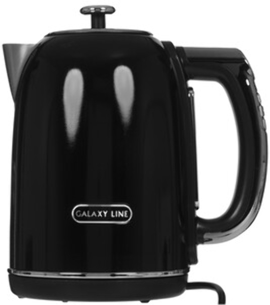 Чайник электрический Galaxy Line GL 0360 1.7 л, 2200 Вт, черный корпус: нерж.сталь/пластик