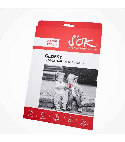 Фотобумага CC Glossy ; 230gsm; A4*50 Глянцевая; 230г/м2; формат А4; 50 листов