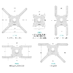 Кронштейн ONKRON/32-55' макс. 400x400, 2 колена, наклон -5º+8º, поворот 180º макс, от стены 55-500мм, белый, фото26