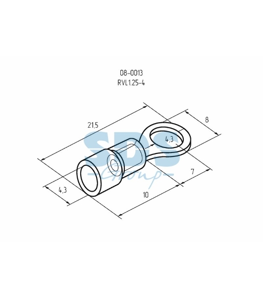 Наконечник кольцевой изолированный Rexant ø 4.3 мм 0.5-1.5 мм² (НКи 1.5-4/НКи 1,25-4) красный
