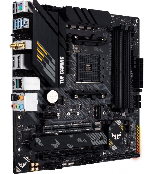 Материнская плата ASUS TUF GAMING B550M-PLUS WI-FI II, AM4, AMD B550, 4xDDR4, 4xSATA, 2xM.2, 1xPCIe 4.0 x16, 1xPCIe 3.0 x4, 1xPCIe x1, 1xDP, 1xHDMI, 1x 2.5Gb LAN, 1xUSB-C 3.2 Gen 2, 4xUSB-A 3.2 Gen 1, 2xUSB-A 2.0, 5x3.5 мм, TOSLINK, 7.1, mATX