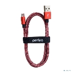 Кабель PERFEO USB2.0 A вилка - Micro USB вилка, красно-белый, 1 м. (U4803), фото 1