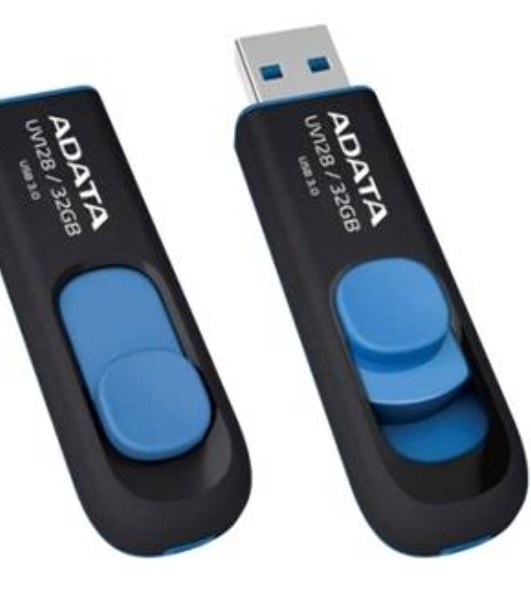 Флешка USB ADATA UV128 (AUV128-128G-RBE), 128Gb, USB 3.0, R/W 100/30, черный/синий