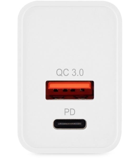 Сетевое зарядное устройство Digma DGW2D 20W 3A+1A (PD+QC) USB-C/USB-A универсальное белый