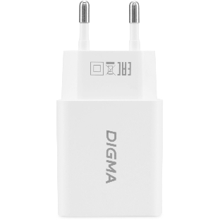 Сетевое зарядное устройство Digma DGW2D 20W 3A+1A (PD+QC) USB-C/USB-A универсальное белый