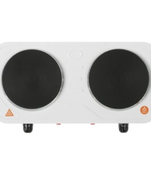 Плита настольная электрическая Blackton Bt HP217W белый, 2 кВт, ТЭН, конфорки - 2, эмаль, поворотные переключатели