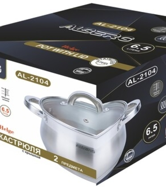 Кастрюля ALBERG AL-2104 6,5 л