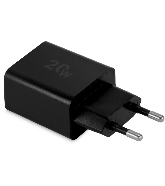 Сетевое зарядное устройство Digma DGW2D 20W 3A+1A (PD+QC) USB-C/USB-A универсальное черный