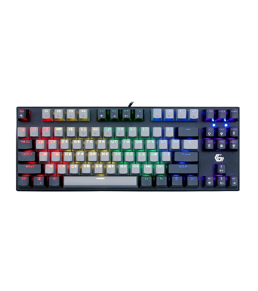Клавиатура проводная механическая Gembird KB-G600, 87кл, Rainbow, красн.свитчи, 1.8м, черная