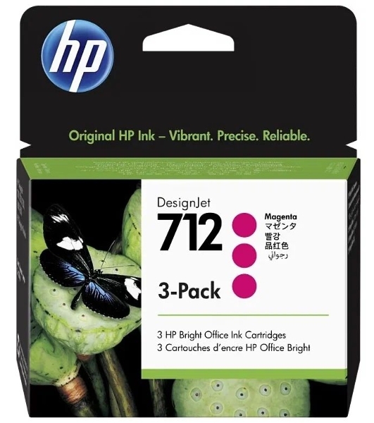 Картридж струйный HP 712 3ED78A пурпурный x3упак. (29мл) для HP DJ Т230/630