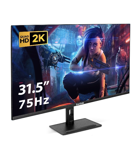 Монитор 31.5' ExeGate SmartView ES3207TA IPS 2560x1440, 75 Гц, 1 мс, 16:9, 300 кд/м², HDMI 2.0, DP, 3.5 Jack, динамики (2x3 Вт), HDR10, FreeSync, черный
