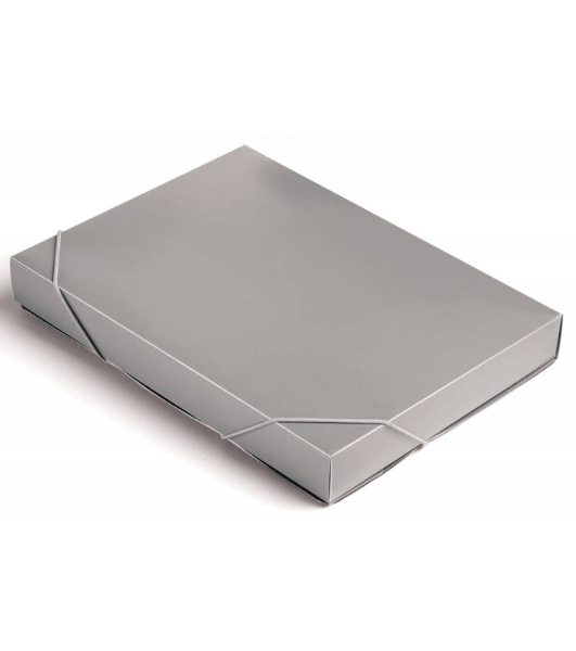 Папка-короб на резинке Бюрократ -BA40/07GREY, пластик, 0.7мм, корешок 40мм, A4 серый