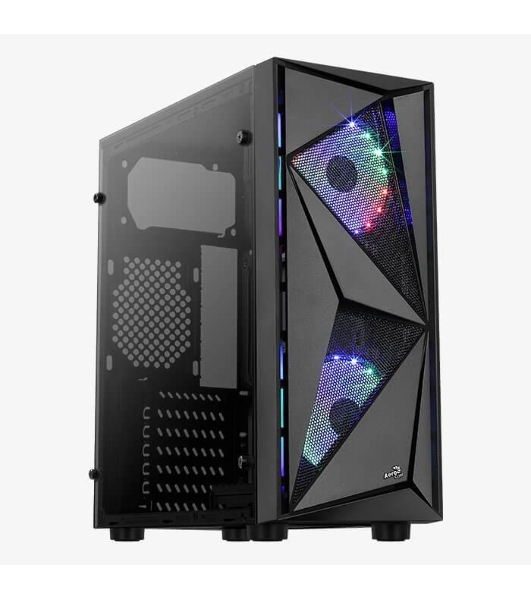 Компьютерный корпус Aerocool/Formula Glider Cosmo V1 без БП, ATX, боковое окно (закаленное стекло), черный