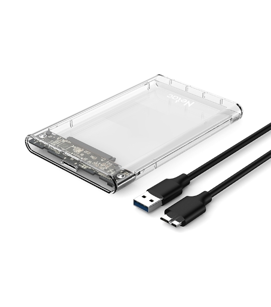 Внешний бокс 2.5 SATA Netac WH11 USB 3.0 NT07WH11-30CC слайд прозрачный корпус
