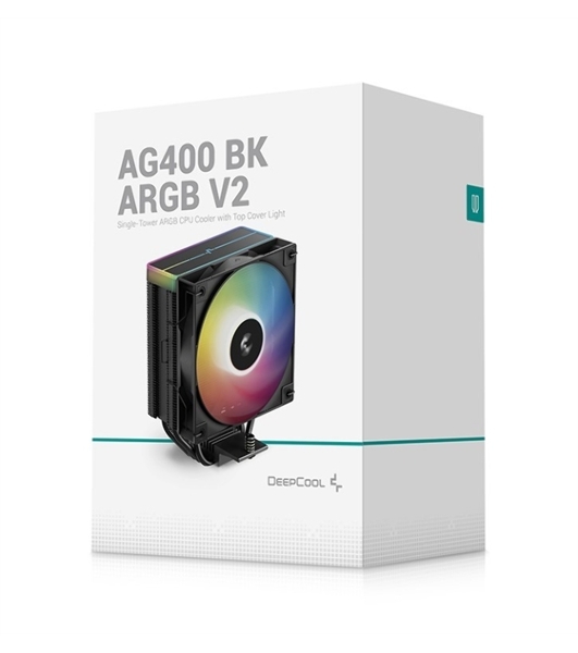 Кулер для процессора DEEPCOOL AG400 BK ARGb V2 черный 120мм алюминий+медь 2100rpm 31.6db 4-pin 220W 154мм