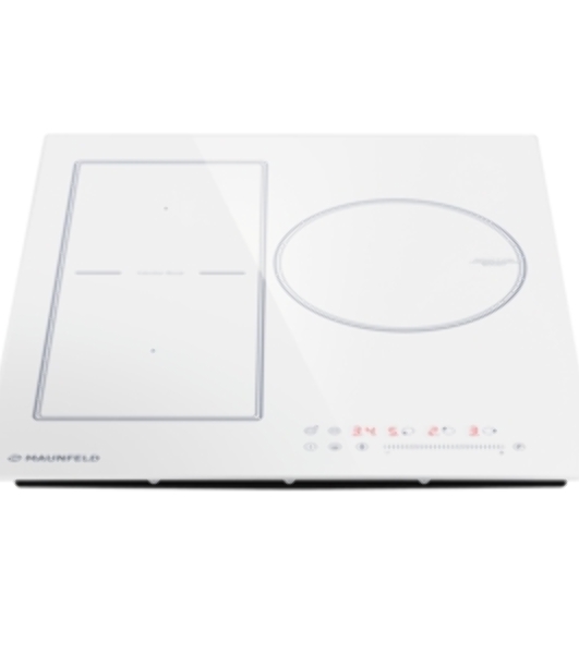 Индукционная варочная панель Maunfeld CVI453SBWH Inverter, конфорок: 3 шт., стеклокерамика, независимая, белый