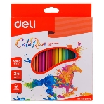 Карандаши цветные Deli ColoRun EC00120 трехгранные пластик 24цв. коробка/европод., фото6