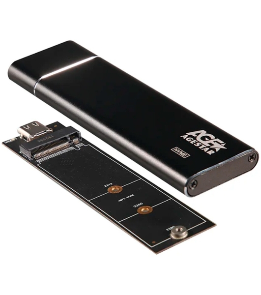 Внешний корпус AgeStar USB 3.1 Type-C M.2 NVME (M-key) AgeStar 31UBNV5C черный, алюминий, черный