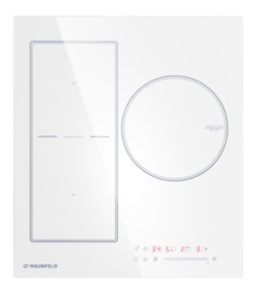 Индукционная варочная панель Maunfeld CVI453SBWH Inverter, конфорок: 3 шт., стеклокерамика, независимая, белый