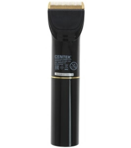 Машинка для стрижки Centek CT-2119 (черный/золотой) сеть/аккум, ножиТИТАН+КЕРАМИКА, 180 мин от батареи
