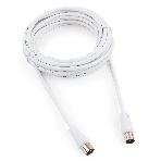 Кабель телевизионный Cablexpert, CCV-515-W-5M, Coaxial M/F, белый, 5м, фото 1