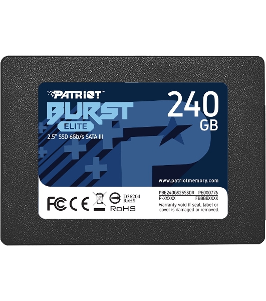 Накопитель SSD Patriot Burst Elite, 240Gb, SATA, 2.5', R/W 450/320