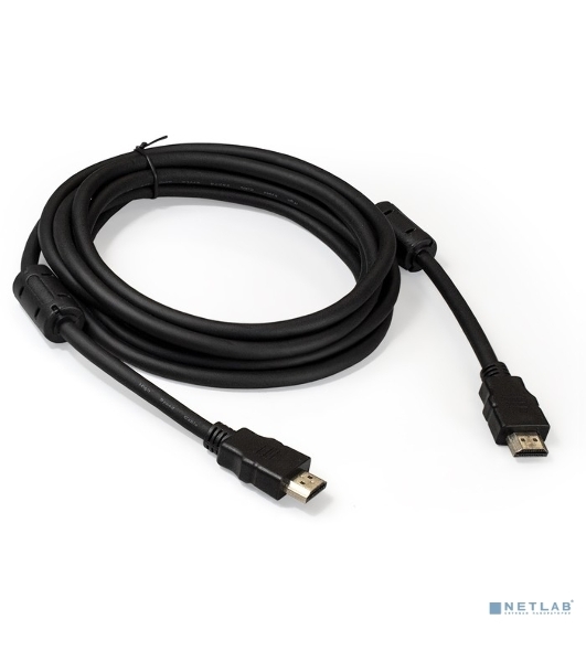 Кабель HDMI Exegate EX287724RUS EX-CC-HDMI2-3.0F (19M/19M, v2.0, 3м, 4K UHD, Ethernet, ферритовые кольца, позолоченные контакты)